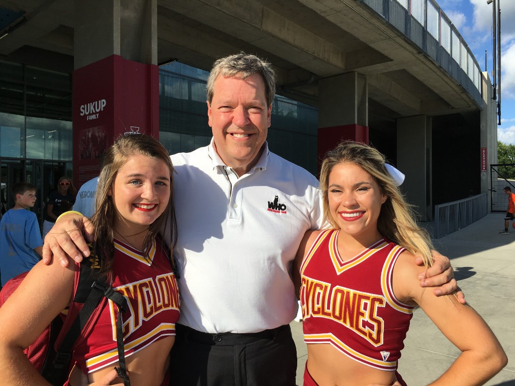 Van with ISU Cheerleaders Van with ISU Cheerleaders